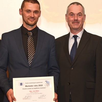 Market�r roku 2022 - �estn� uzn�n� za �sp�nou nominaci - Mgr. Jan �tika, Outdoor concept, a.s. - za vytvo�en� nov� vizu�ln� identity zna�ky Hannah